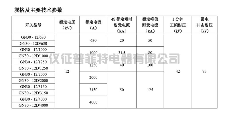 GN30-12系列户内高压隔离开关